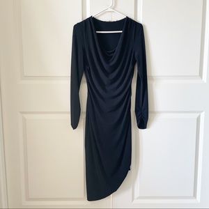 Elie Tahari Black Rouched Sheath Dress